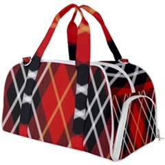 Black, Red, White Diagonal Plaids Burner Gym Duffel Bag by ConteMonfrey
