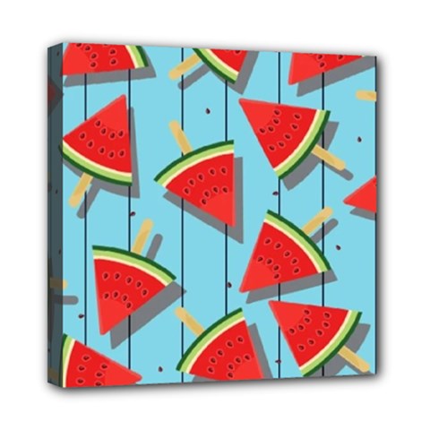 Blue Watermelon Popsicle  Mini Canvas 8  X 8  (stretched) by ConteMonfrey