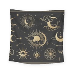 Asian-set-with-clouds-moon-sun-stars-vector-collection-oriental-chinese-japanese-korean-style Square Tapestry (small) by Wegoenart