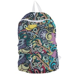 Cartoon-cute-doodles-hand-drawn-auto-service-seamless-pattern Foldable Lightweight Backpack by Wegoenart