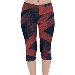 Stippled-seamless-pattern-abstract Velvet Capri Leggings  by Wegoenart