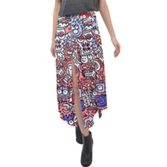 Hand-drawn-vector-illustration-doodle-funny-world-illustrator-line-tools-drawing-flat-design Velour Split Maxi Skirt by Wegoenart