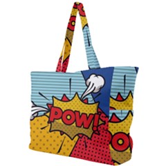 Pow Word Pop Art Style Expression Vector Simple Shoulder Bag by Wegoenart