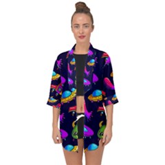 Space Pattern Open Front Chiffon Kimono by Wegoenart