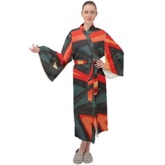 Graffiti Detail Wallpaper Texture Background Maxi Velour Kimono by Wegoenart