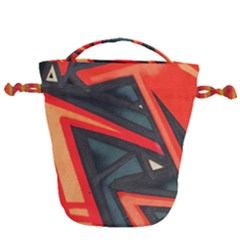Graffiti Detail Wallpaper Texture Background Drawstring Bucket Bag by Wegoenart