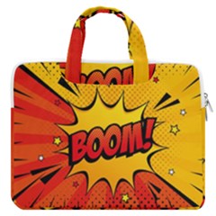 Explosion Boom Pop Art Style Macbook Pro 16  Double Pocket Laptop Bag  by Wegoenart