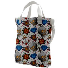 Full Color Flash Tattoo Patterns Canvas Messenger Bag by Wegoenart