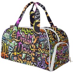 Graffiti Word Seamless Pattern Burner Gym Duffel Bag by Wegoenart