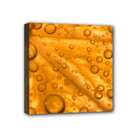 Lime Water Bubbles Macro Light Detail Background Mini Canvas 4  X 4  (stretched) by Wegoenart