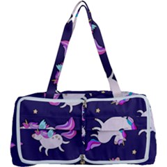 Fantasy Fat Unicorn Horse-pattern Fabric Design Multi Function Bag by Wegoenart
