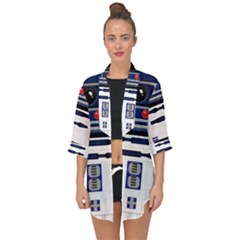 Robot R2d2 R2 D2 Pattern Open Front Chiffon Kimono by Jancukart