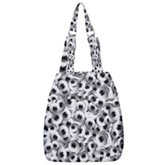 Eyes Drawing Motif Random Pattern Center Zip Backpack by dflcprintsclothing