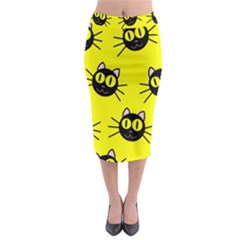 Cats Heads Pattern Design Midi Pencil Skirt by danenraven
