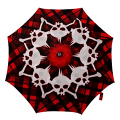 Punk Plaid Skull Hook Handle Umbrellas (large) by GothicPunkNZ