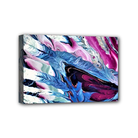 Feathers Mini Canvas 6  X 4  (stretched) by kaleidomarblingart