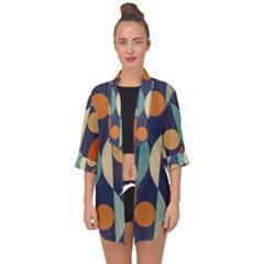 Mid Century Vintage Retro Geometric Open Front Chiffon Kimono by Wegoenart