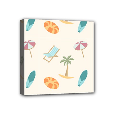 Cool Summer Pattern - Beach Time!   Mini Canvas 4  X 4  (stretched) by ConteMonfrey