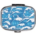 Storm Waves Seamless Pattern Raging Ocean Water Sea Wave Vintage Japanese Storms Print Illustration Mini Square Pill Box View1