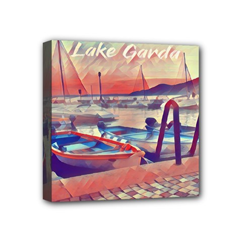 Boats On Lake Garda Mini Canvas 4  X 4  (stretched) by ConteMonfrey