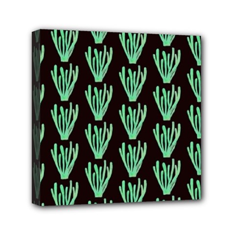 Watercolor Seaweed Black Mini Canvas 6  X 6  (stretched) by ConteMonfrey