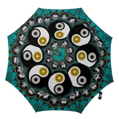 Yin Yang Horoscope Astrology Zodiac Signs Zodiac Hook Handle Umbrellas (medium) by Wegoenart