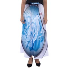 Silver Framed Washing Machine Animated Flared Maxi Skirt by Jancukart