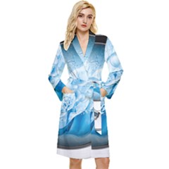Silver Framed Washing Machine Animated Long Sleeve Velour Robe by Jancukart