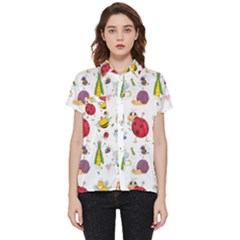 Cute Cartoon Insects Seamless Background Short Sleeve Pocket Shirt by Jancukart