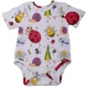Cute Cartoon Insects Seamless Background Baby Short Sleeve Onesie Bodysuit View1