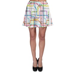 Tube Map Seamless Pattern Skater Skirt by Jancukart