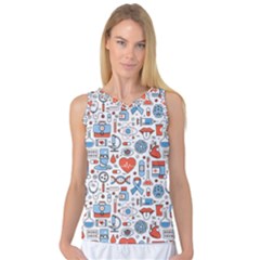 Medical Icons Square Seamless Pattern Women s Basketball Tank Top by Jancukart