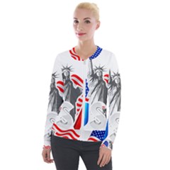 New York City Holiday United States Usa Velvet Zip Up Jacket by Jancukart