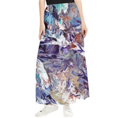 Abstract Cross Currents Maxi Chiffon Skirt by kaleidomarblingart