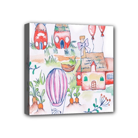 Easter Village  Mini Canvas 4  X 4  (stretched) by ConteMonfrey