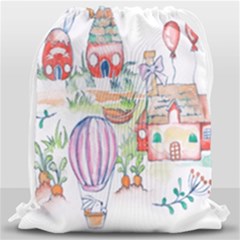 Easter Village  Drawstring Bag (large) by ConteMonfrey