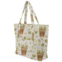 Plant Pot Easter Zip Up Canvas Bag by ConteMonfrey