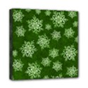 Snowflakes And Star Patterns Green Snow Mini Canvas 8  x 8  (Stretched) View1