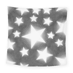 Snowflakes And Star Patterns Grey Stars Square Tapestry (large) by artworkshop