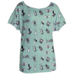 Insects Pattern Women s Oversized Tee by Valentinaart