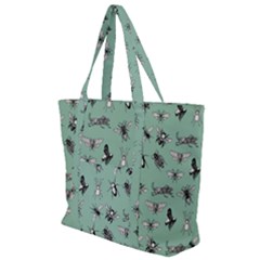 Insects Pattern Zip Up Canvas Bag by Valentinaart