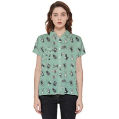 Insects Pattern Short Sleeve Pocket Shirt by Valentinaart