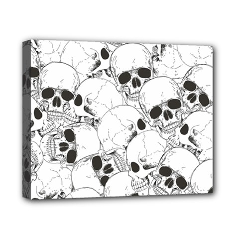 Skull Pattern Canvas 10  X 8  (stretched) by Valentinaart