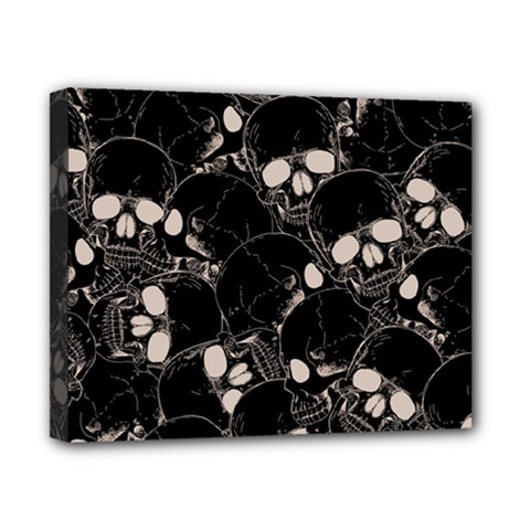 Skull Pattern Canvas 10  X 8  (stretched) by Valentinaart