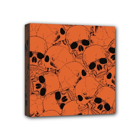 Skull Pattern Mini Canvas 4  X 4  (stretched) by Valentinaart