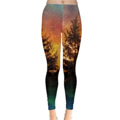 Tree Nature Landscape Fantasy Magical Cosmic Leggings  by danenraven