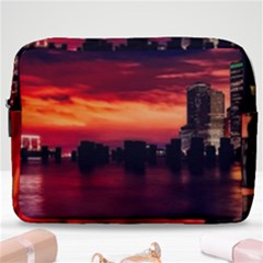 New York City Urban Skyline Harbor Bay Reflections Make Up Pouch (large) by danenraven