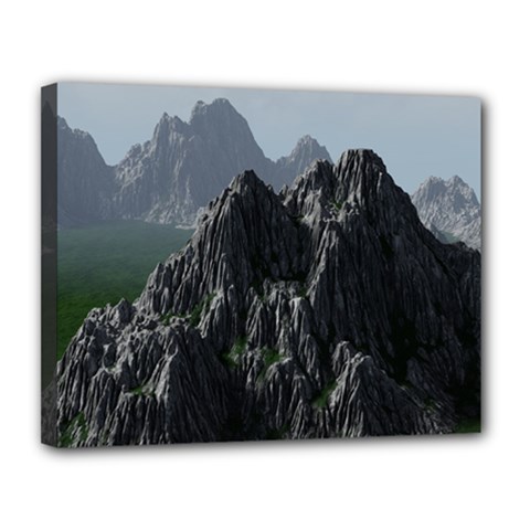 Terrain Mountain Rock Landscape Mountains Nature Canvas 14  X 11  (stretched) by danenraven