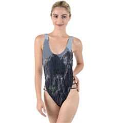 Terrain Mountain Rock Landscape Mountains Nature High Leg Strappy Swimsuit by danenraven