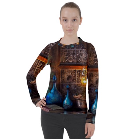 Blue Coffee Cups Cups Coffee Snack Blue Color Women s Pique Long Sleeve Tee by danenraven